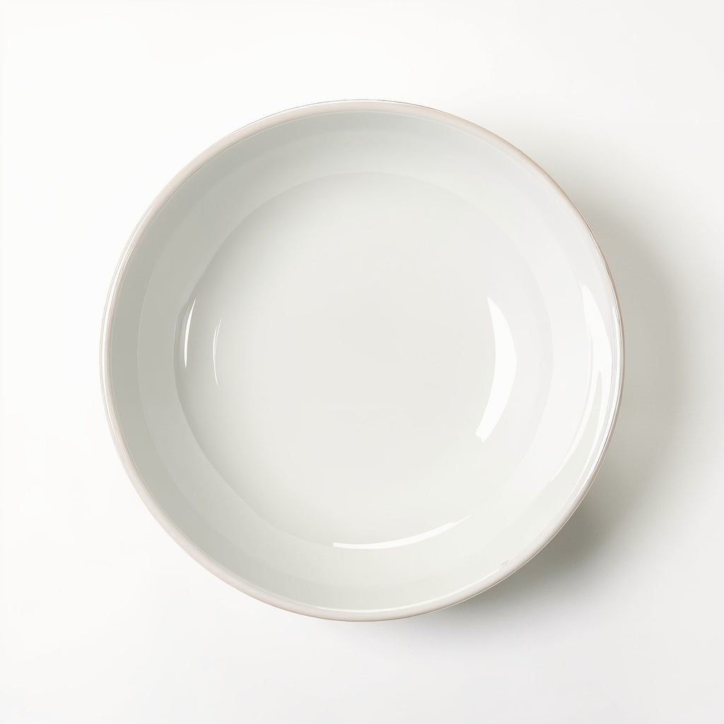 HAISENBERG miska ceramiczna biała błyszcząca — widok z boku pod kątem