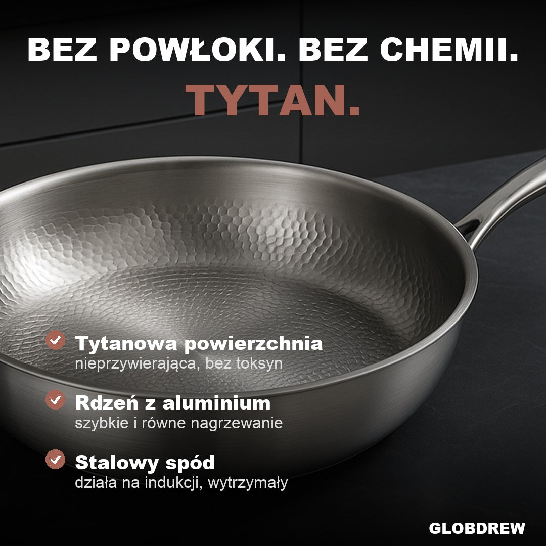 Patelnia Tytanowa Premium do Wszystkich Kuchenek - Gotuj Zdrowiej i Trwale