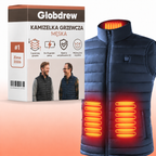 Kamizelka grzewcza męska Globdrew X – 3 strefy ciepła, zasilanie USB