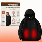 Bluza z podgrzewaniem Globdrew X w kolorze czarnym z kapturem i kieszenią kangurką