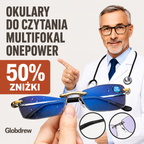 Okulary wieloogniskowe z automatycznym zoomem w zestawie ze skórzanym etui i płynem do czyszczenia soczewek 500ml