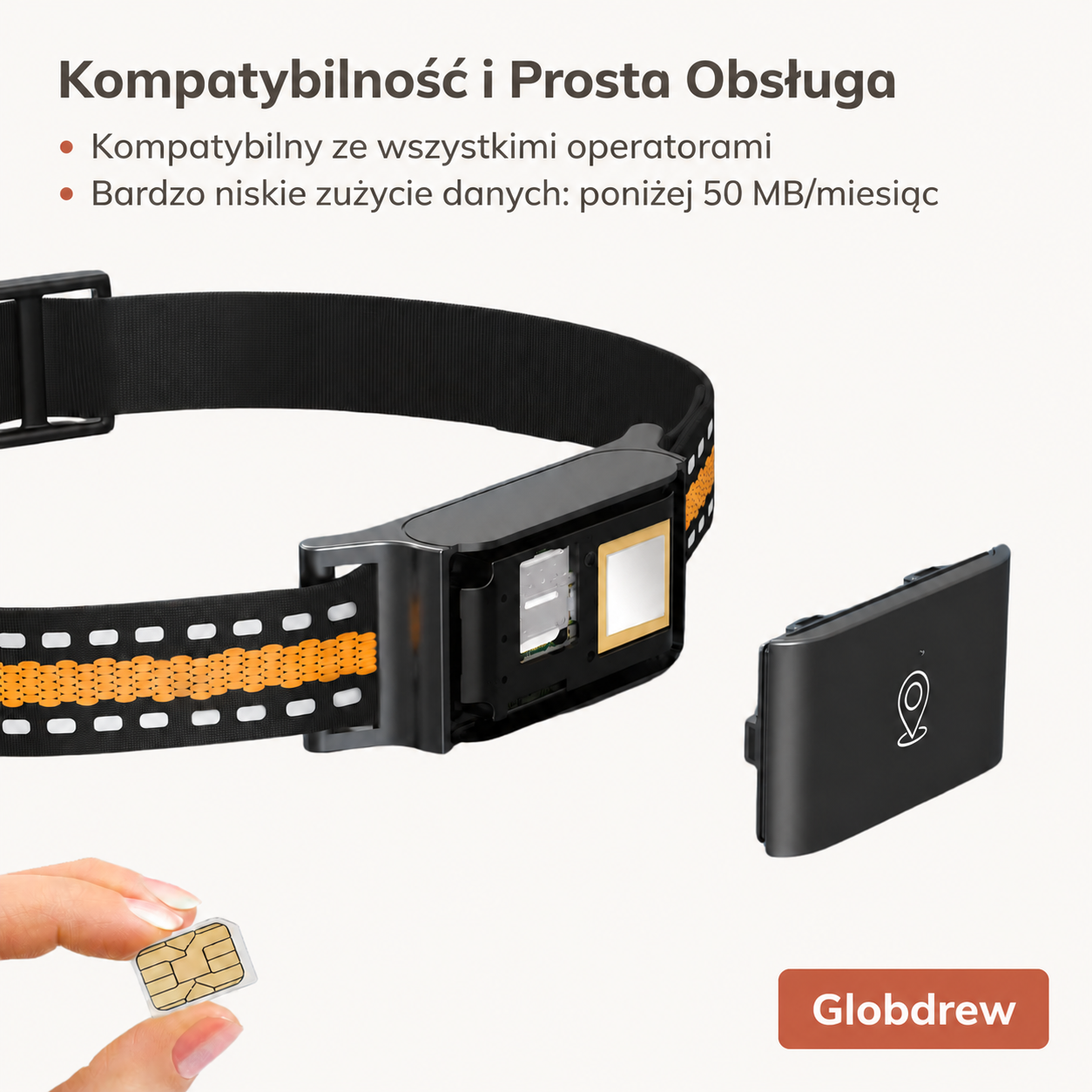 System GPS z globalnym zasięgiem wyświetlający pozycję zwierzęcia na mapie online