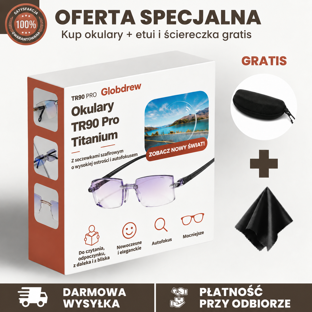 Okulary wieloogniskowe z inteligentnym dostosowaniem ostrości zapewniające klarowny obraz na każdą odległość