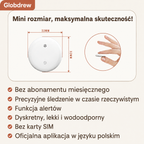 Kompaktowy tracker GPS zamocowany na obroży kota