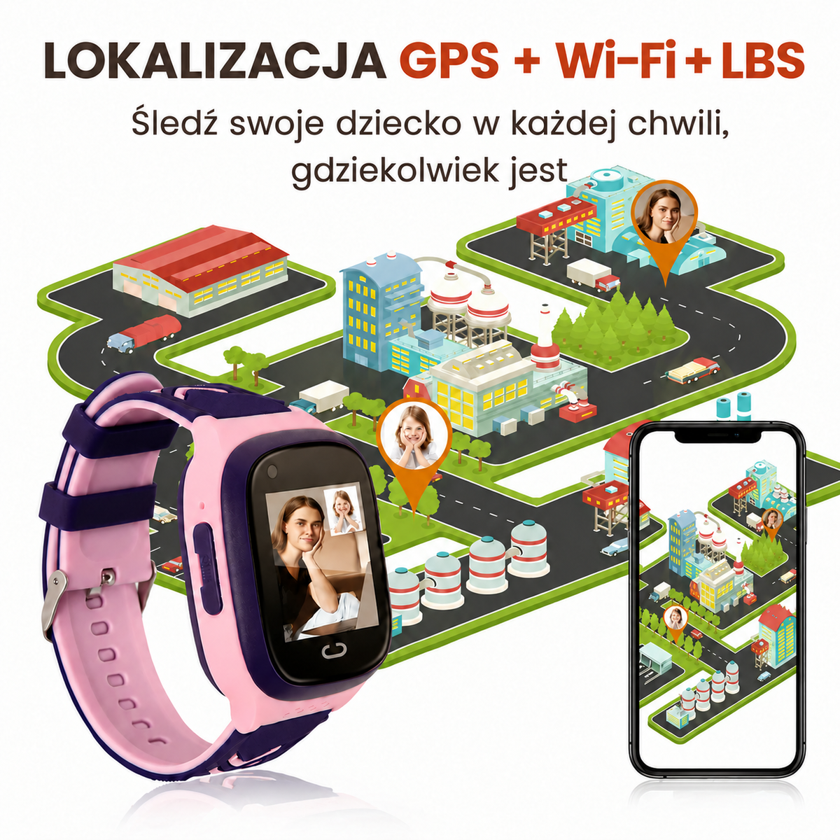 Zegarek GPS dla dzieci 4G z rozmowami wideo