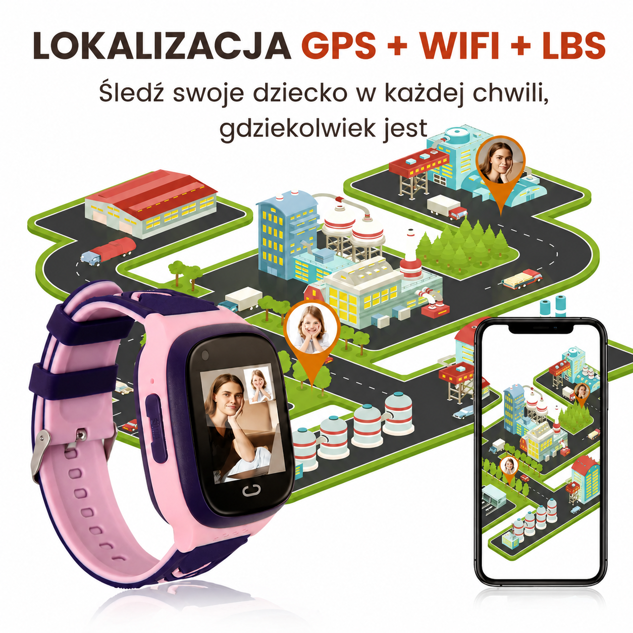 Zegarek GPS dla dzieci z precyzyjną lokalizacją GPS w czasie rzeczywistym i aplikacją na smartfon