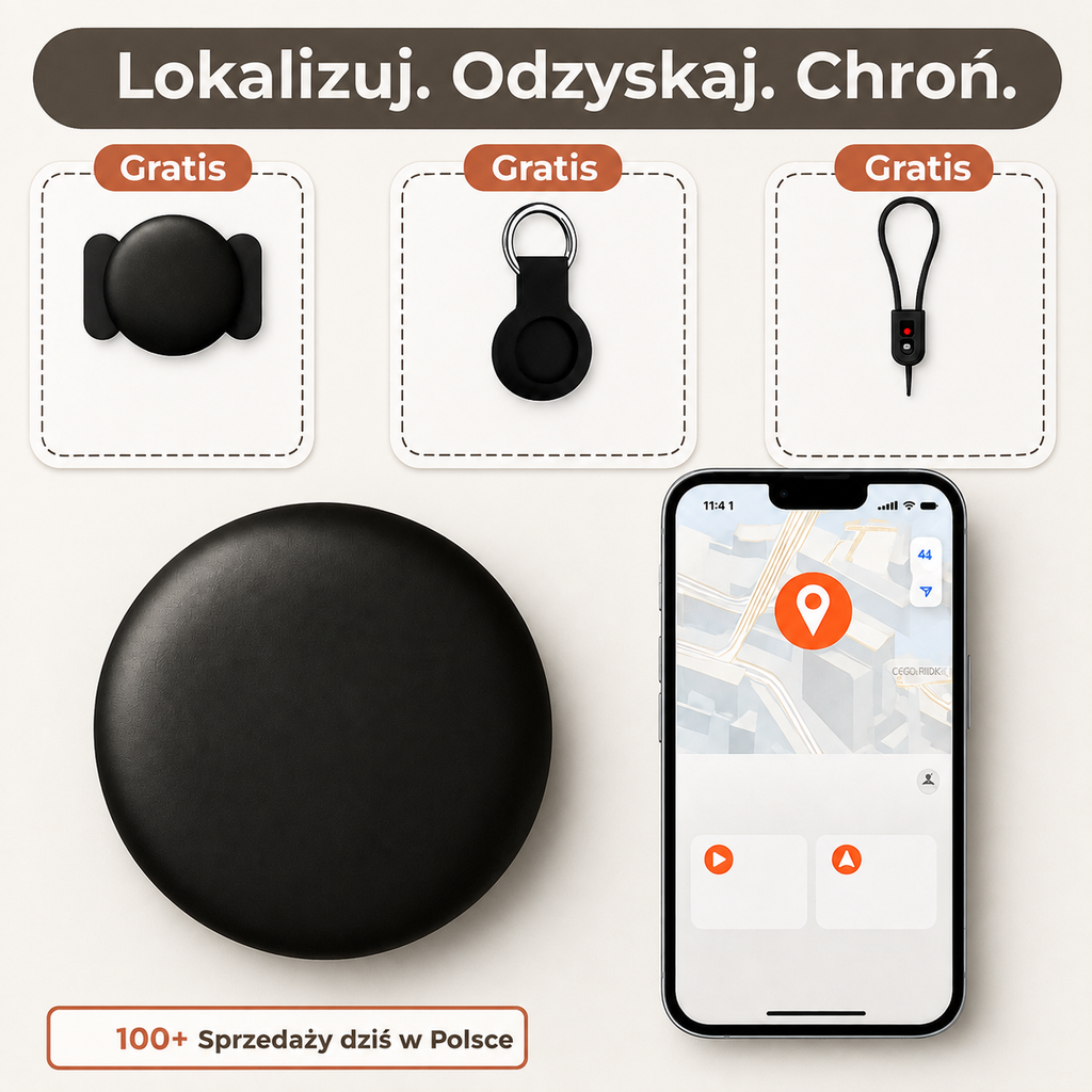 Tracker GPS dla psa z baterią CR2032 zapewniającą do 12 miesięcy pracy