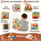 Wymiary i szczegółowe informacje o drewnianej kostce edukacyjnej MINDBLOX przeznaczonej dla dzieci od osiemnastego miesiąca życia