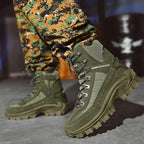 Wodoodporne buty terenowe – widok z boku z wysoką cholewką