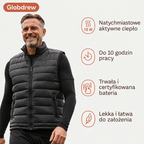 Kamizelka grzewcza męska Globdrew X – 3 strefy ciepła, zasilanie USB