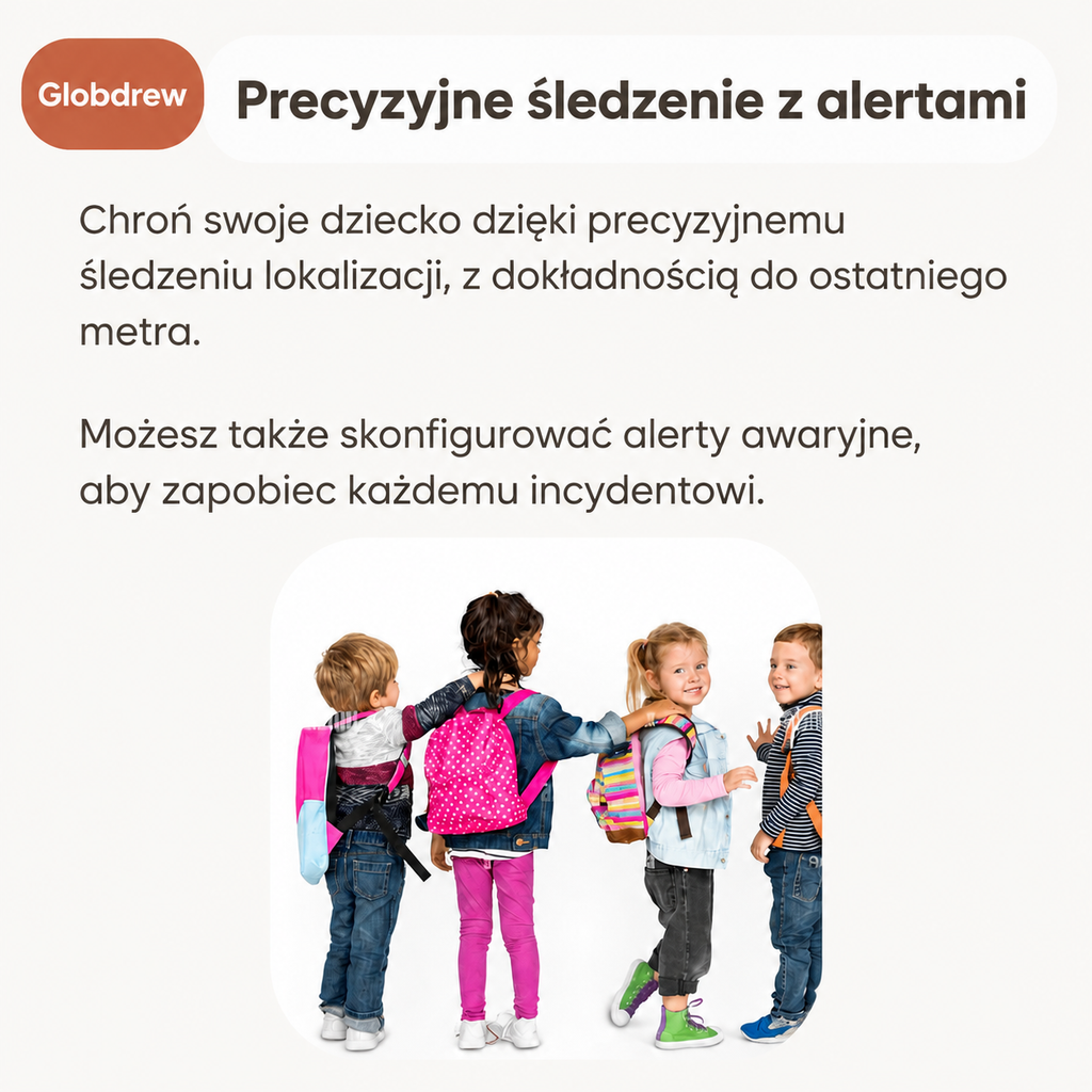 Lekki i niewidoczny tracker GPS dla dzieci – wygodny do noszenia w plecaku lub kieszeni