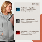 Bluza z podgrzewaniem Globdrew X noszona przez osobę w zimowym otoczeniu