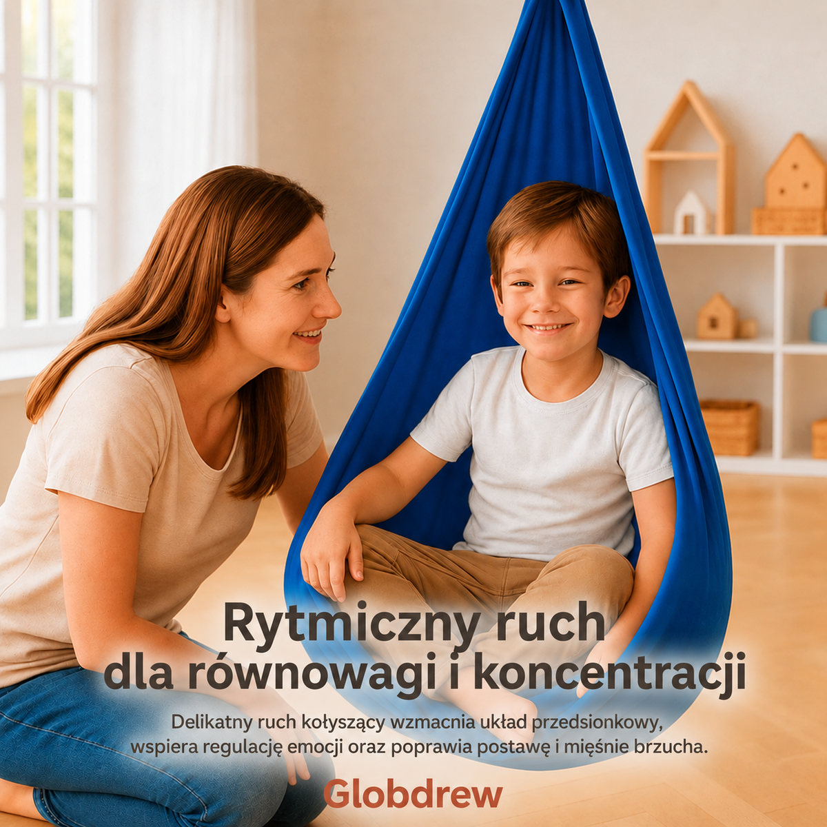 Hamak sensoryczny terapeutyczny – Huśtawka dla dzieci z autyzmem do domu i ogrodu