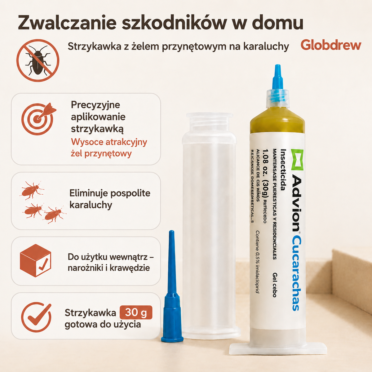 Żel na karaluchy w strzykawce – profesjonalna przynęta do eliminacji szkodników