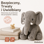 Zbliżenie na niebieską poduszkę słonia z widocznymi detalami