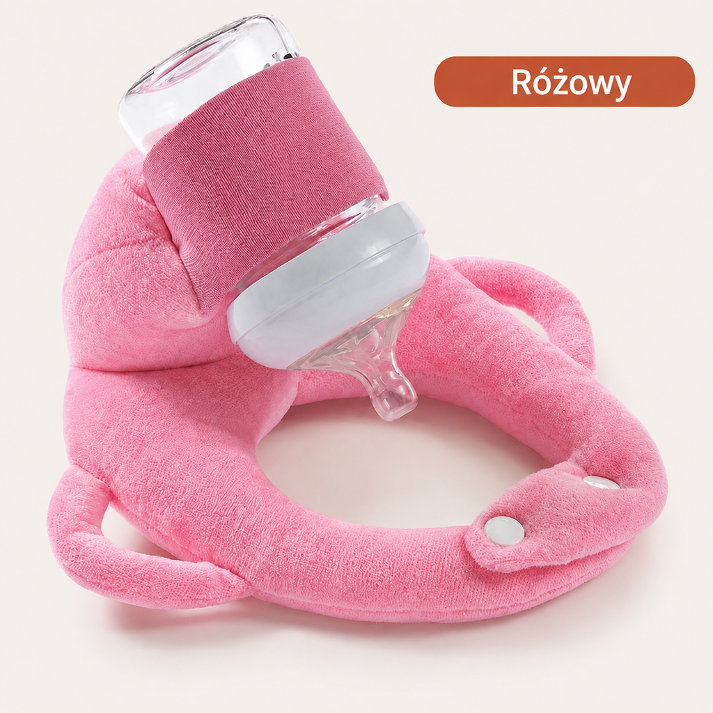 Ergonomiczna poduszka wspierająca główkę niemowlęcia podczas karmienia z butelki