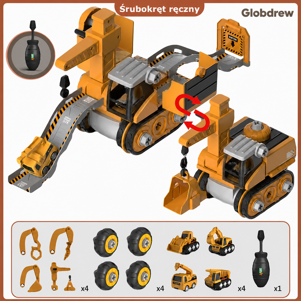 Klocki Konstrukcyjne Junior Engineer – Edukacyjny Zestaw Budowlany Montessori dla Dzieci