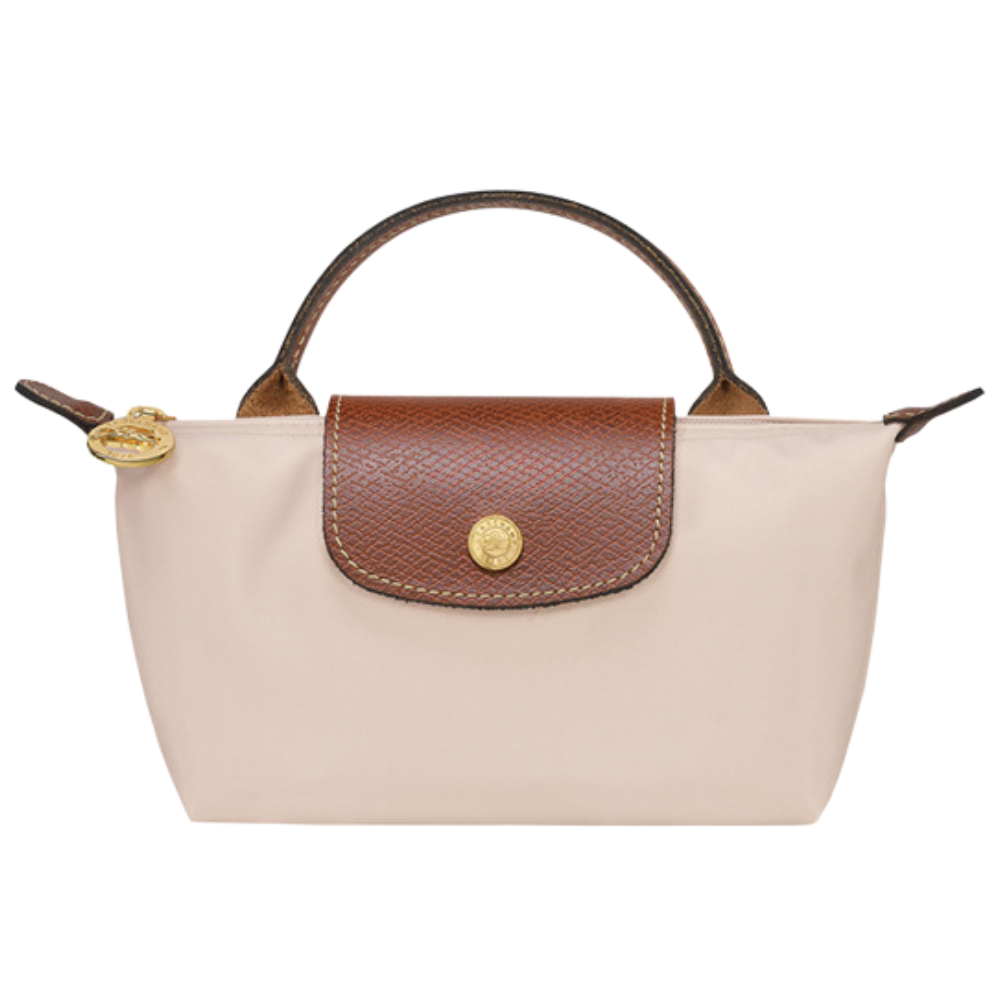 Longchamp Élan Mini Bag – szczegóły zapięcia: zamek błyskawiczny i zatrzask.