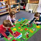 Szczegóły tablicy filcowej Montessori Wesoła Farma 105×75 cm z elementami wielokrotnego użytku