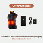 Wewnętrzna kieszeń kamizelki grzewczej Globdrew X z umieszczonym powerbankiem i przewodem USB