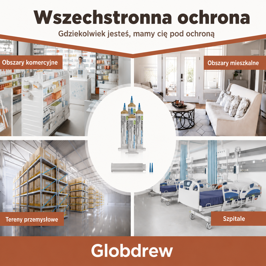 Użycie strzykawki z żelem na karaluchy w łazience i innych pomieszczeniach gospodarczych