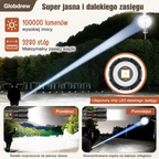 Latarka LED 100000 lumenów z zasięgiem 1000 metrów, doskonała do ekspedycji terenowych