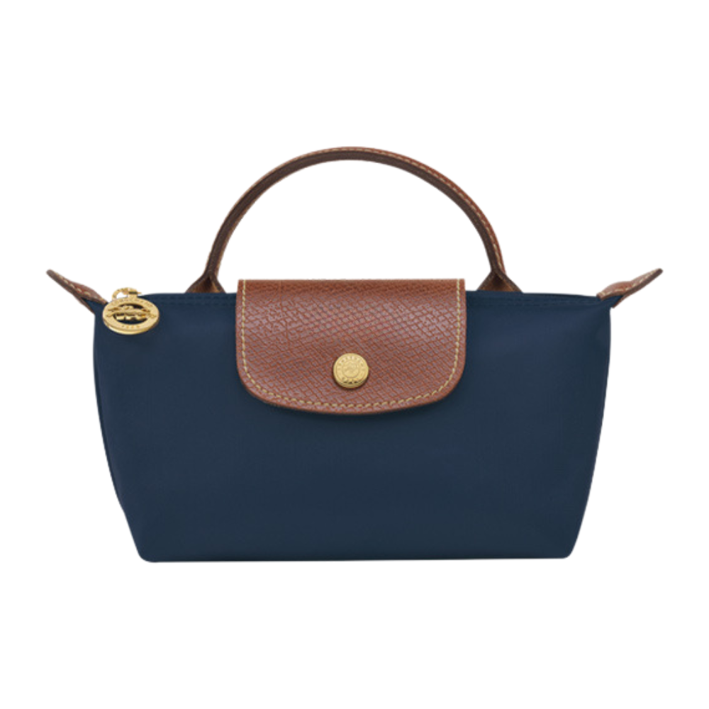 Longchamp Élan Mini Bag w wersji granatowej i szarej stalowej.