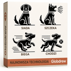 Nicoo robot piesek widziany od tyłu, z wyraźnie widocznym pluszowym ogonem