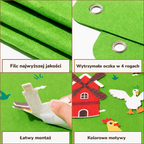 Tablica filcowa Montessori Wesoła Farma zamontowana w pokoju dziecięcym jako dekoracja edukacyjna