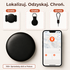 Mały tracker GPS przymocowany do obroży psa