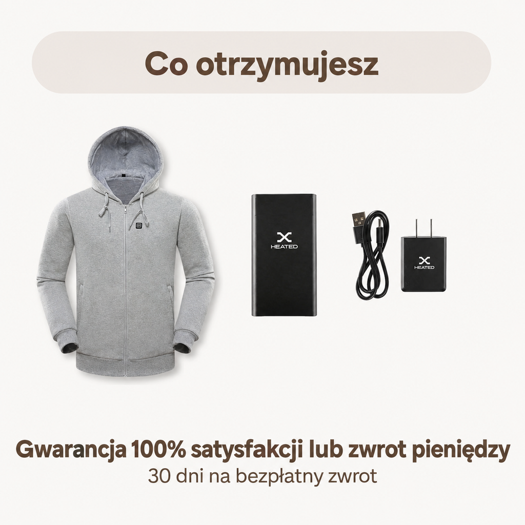 Bluza z podgrzewaniem Globdrew X – pełna prezentacja produktu z akcesoriami