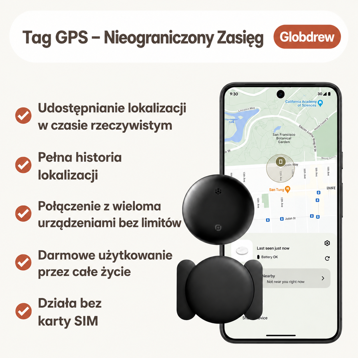 Tracker GPS Rowerowy Bez Opłat Miesięcznych – Współpracuje z Find My Android i iOS – Ochrona Przed Kradzieżą