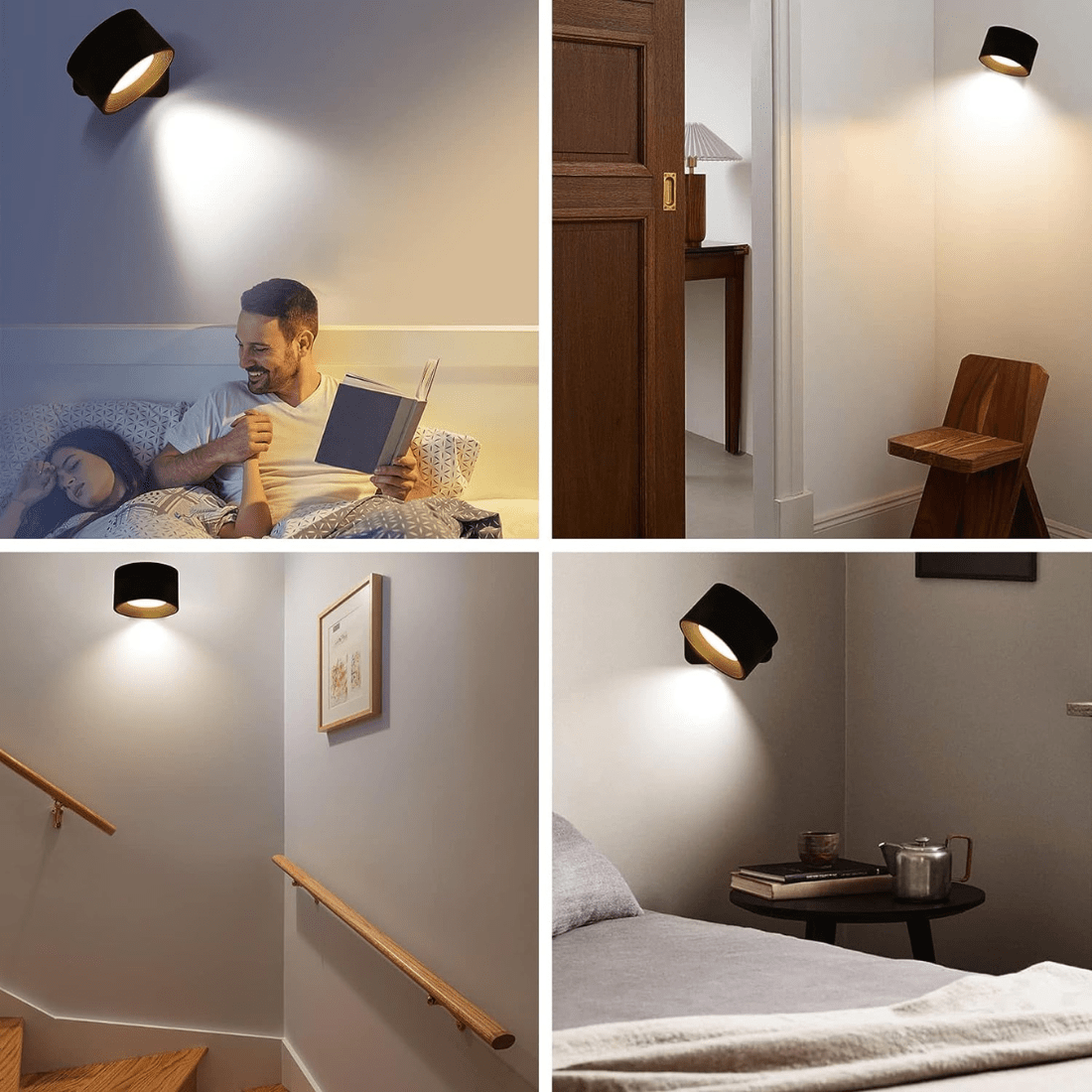 Lampa ścienna 360° OmniGlow | Bezprzewodowa, akumulatorowa, wodoodporna