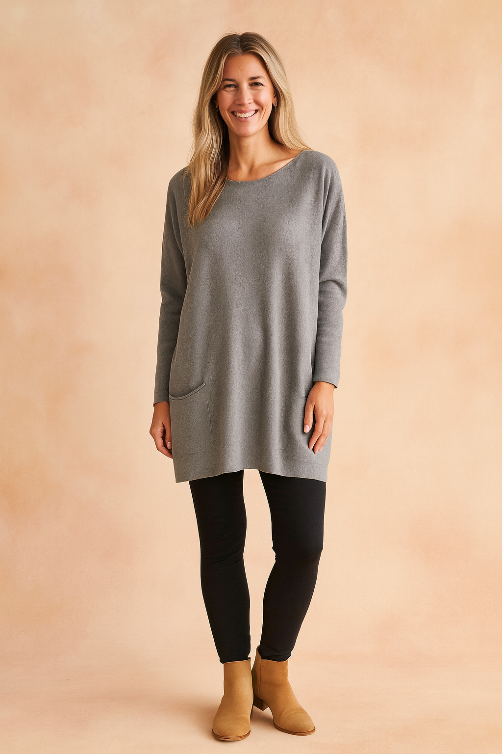 Adele | Sweter Oversize z Kieszeniami na Co Dzień