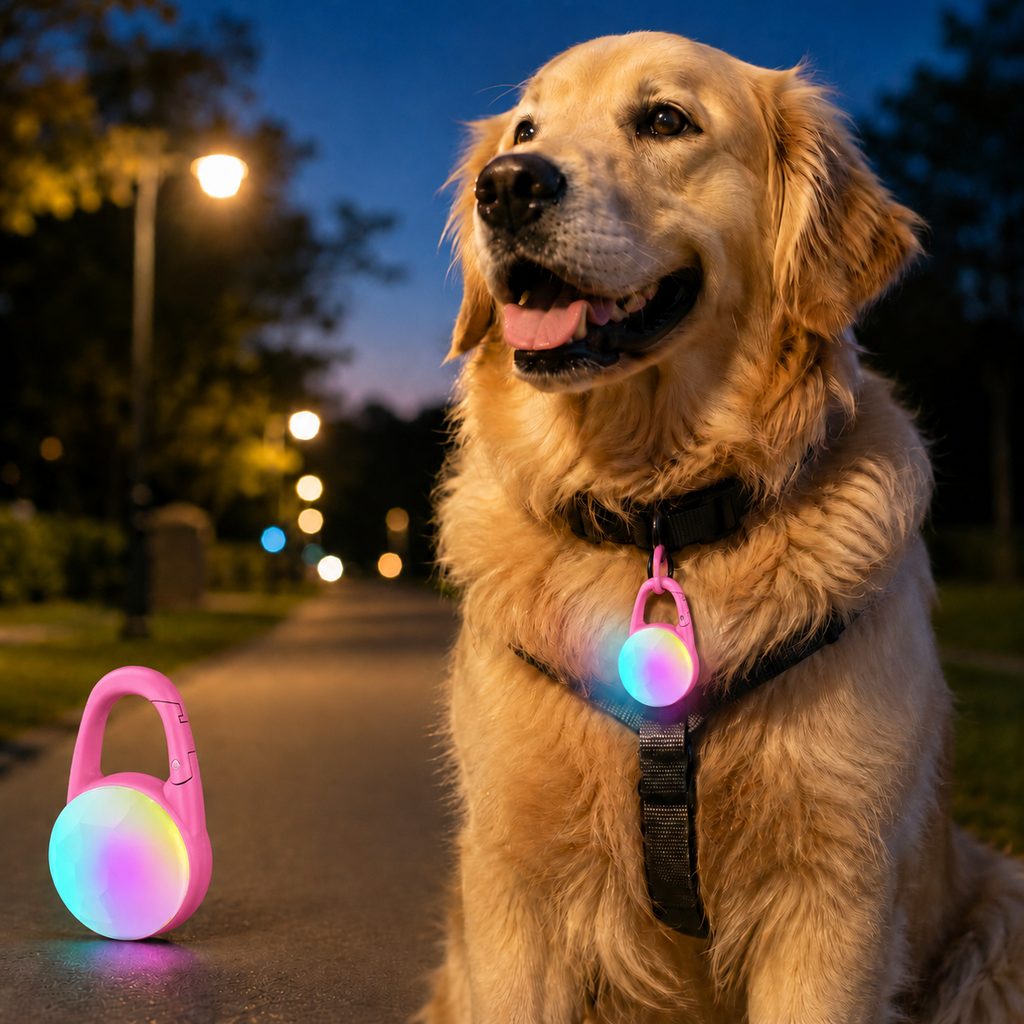 Akumulatorowa klipsowa lampka LED dla psa do bezpiecznych spacerów nocą