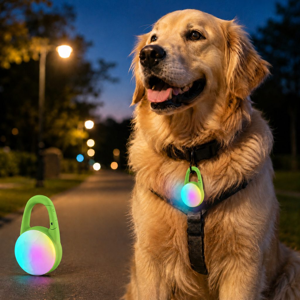 Akumulatorowa klipsowa lampka LED dla psa do bezpiecznych spacerów nocą