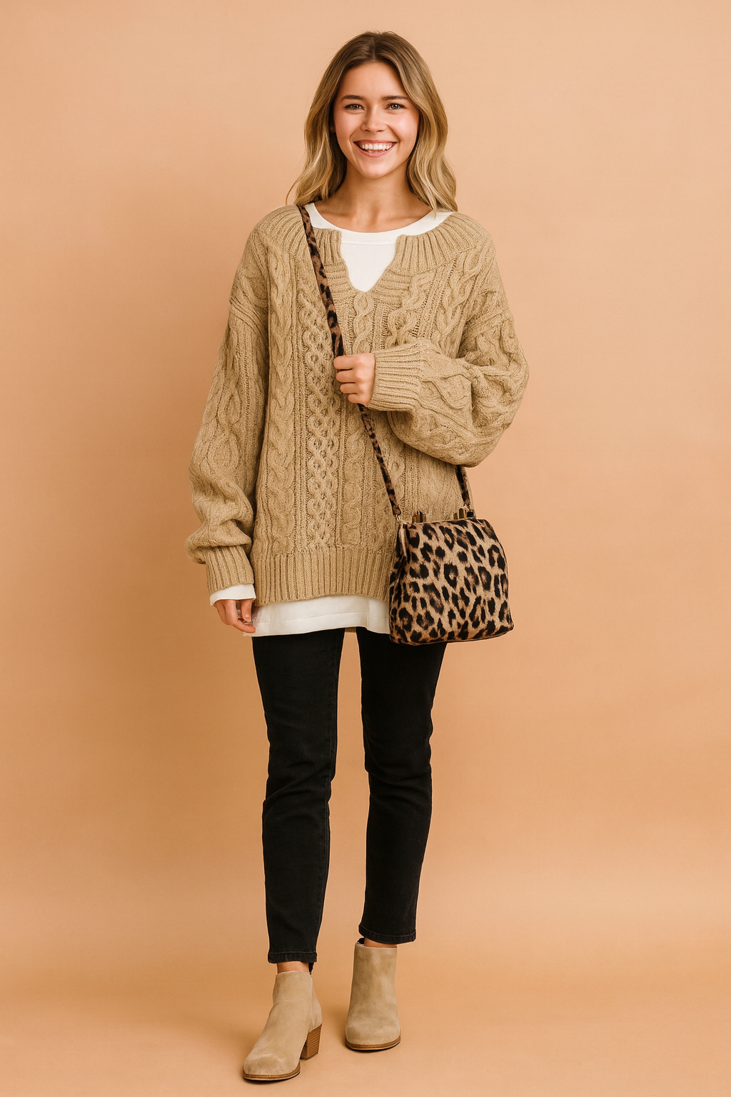 Alivia | Sweter z Eleganckimi Szwami
