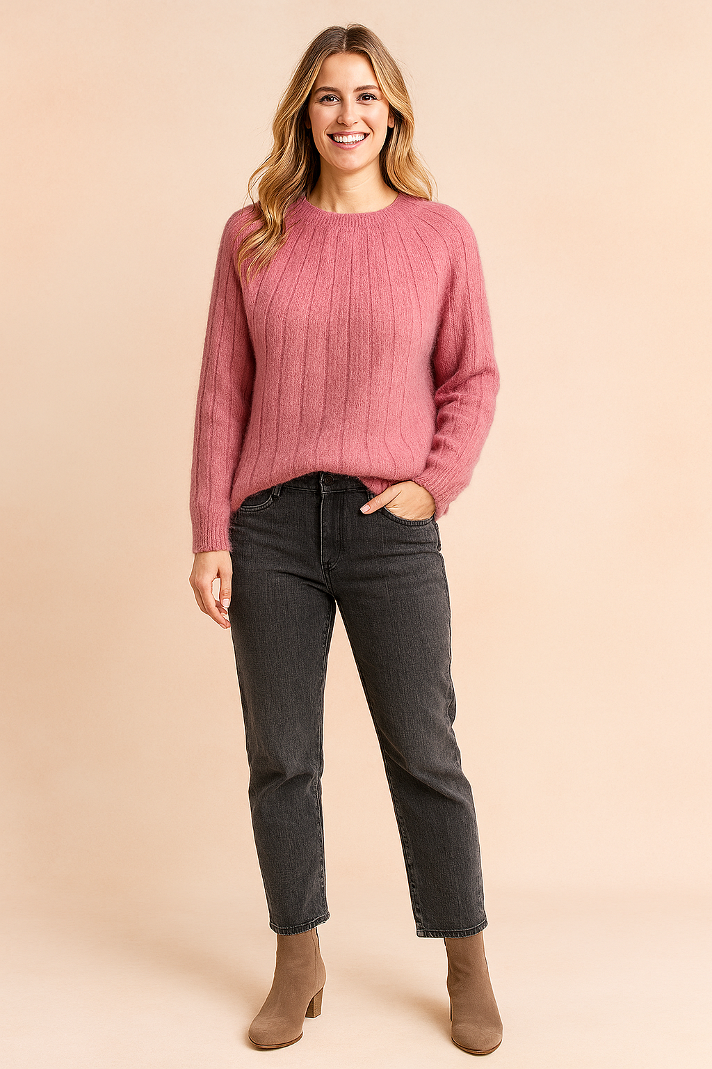 Aneta | Sweter w prążkowany wzór