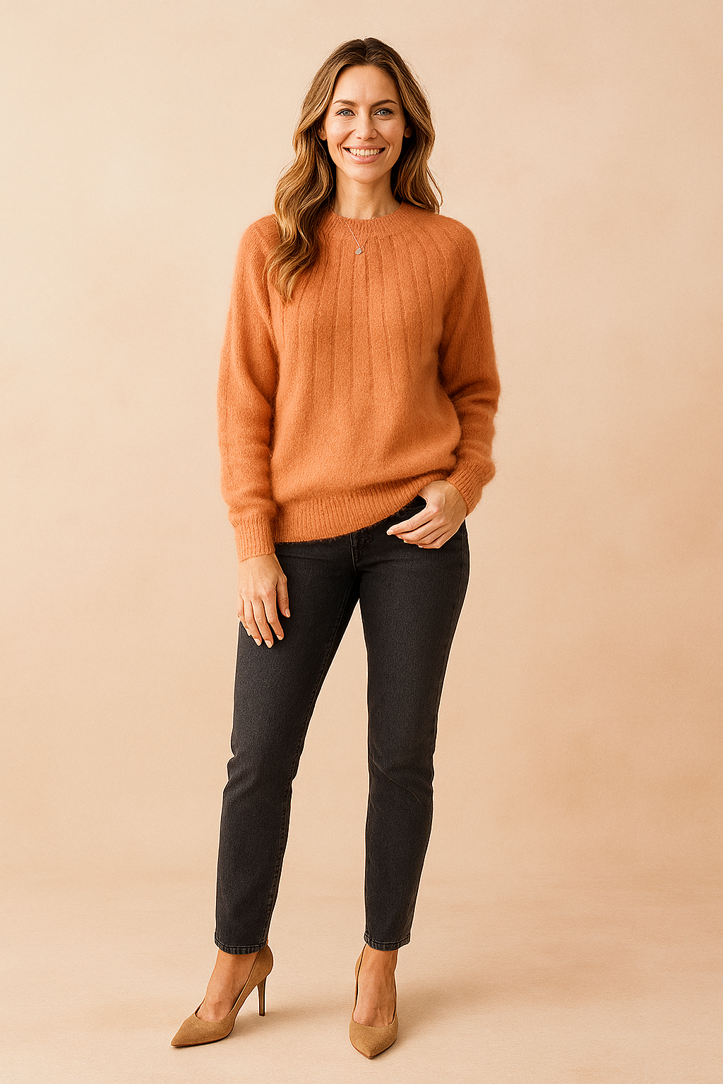 Aneta | Sweter w prążkowany wzór