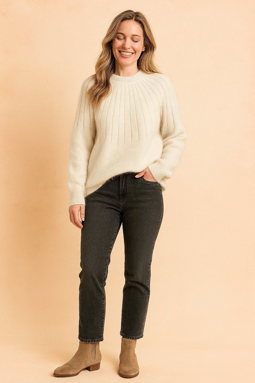 Aneta | Sweter w prążkowany wzór