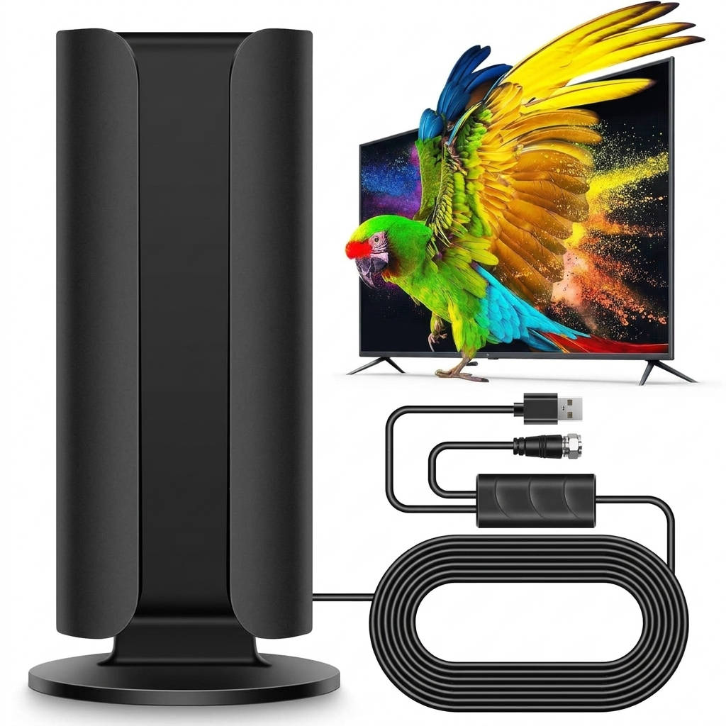 Antena telewizyjna 2026 do smart TV, zasięg ponad 8000 km, cyfrowa antena HD do montażu wewnętrznego i zewnętrznego ze w