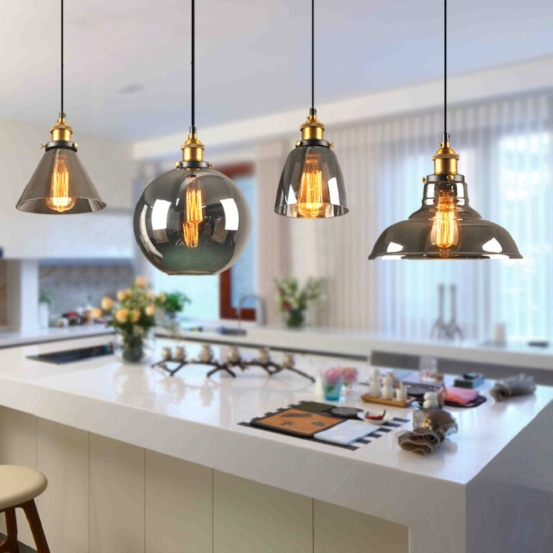 Antyczna Lampa Wisząca Szklana w Stylu Art Déco