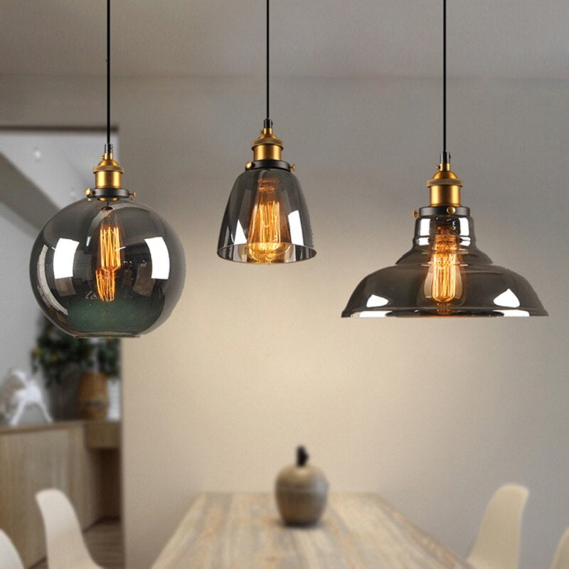 Antyczna Lampa Wisząca Szklana w Stylu Art Déco