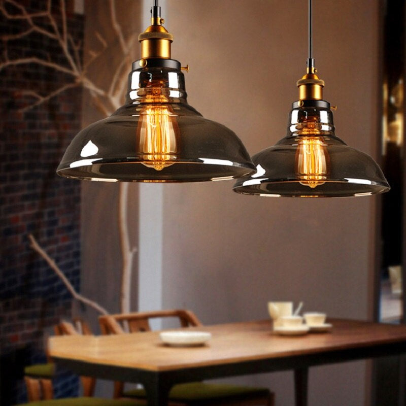 Antyczna Lampa Wisząca Szklana w Stylu Art Déco