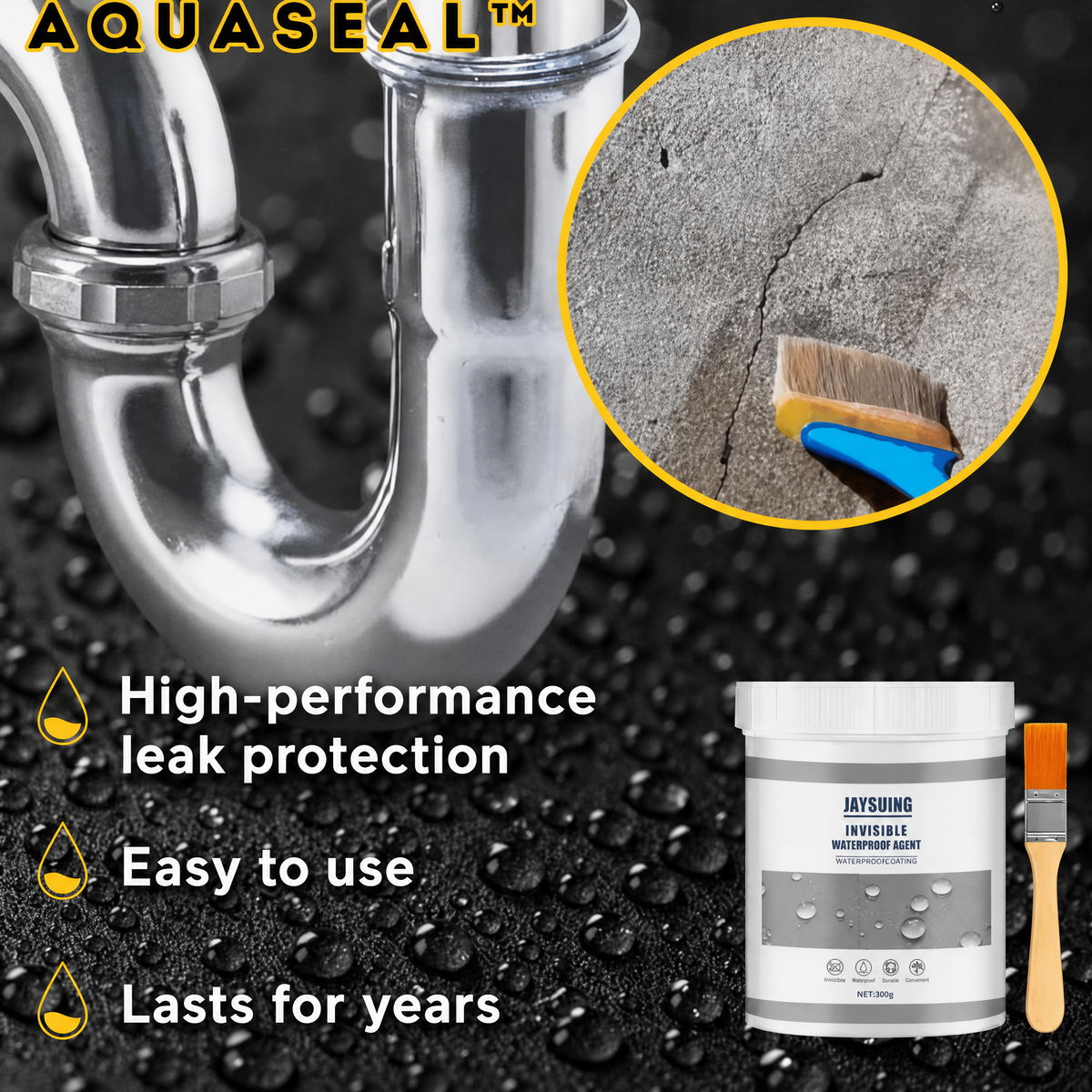 AquaSeal™ – ochrona przed przeciekami, uszczelnia wszystkie powierzchnie