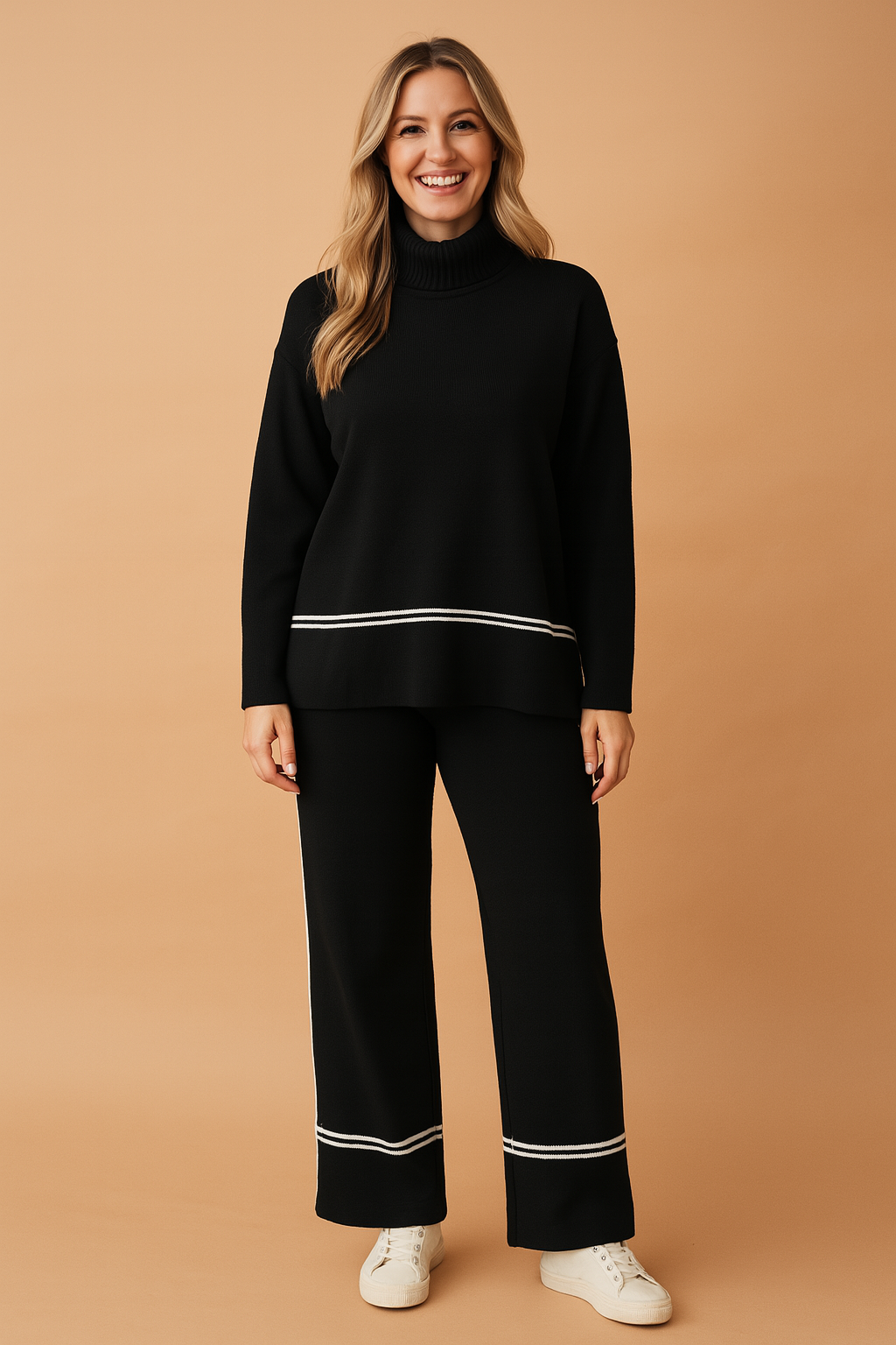 Barbara| Stylowy Zestaw z Kontrastowymi Lamówkam