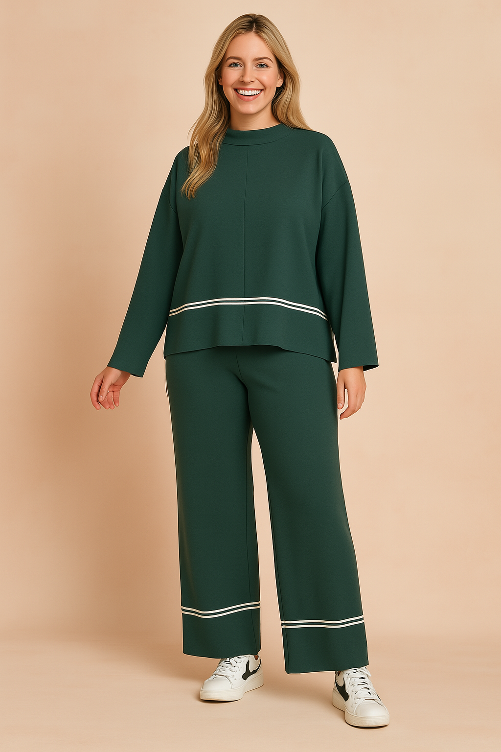 Barbara| Stylowy Zestaw z Kontrastowymi Lamówkam