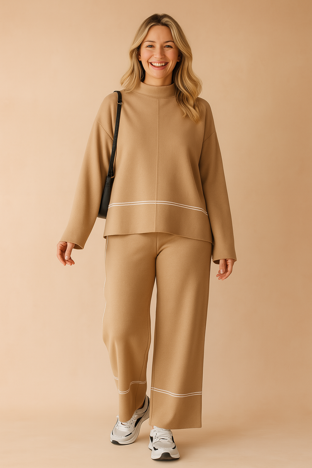Barbara| Stylowy Zestaw z Kontrastowymi Lamówkam