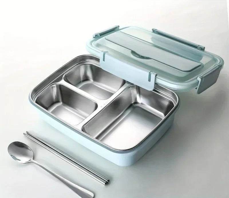 BentoBox – szczelny stalowy lunch box z trzema przegrodami