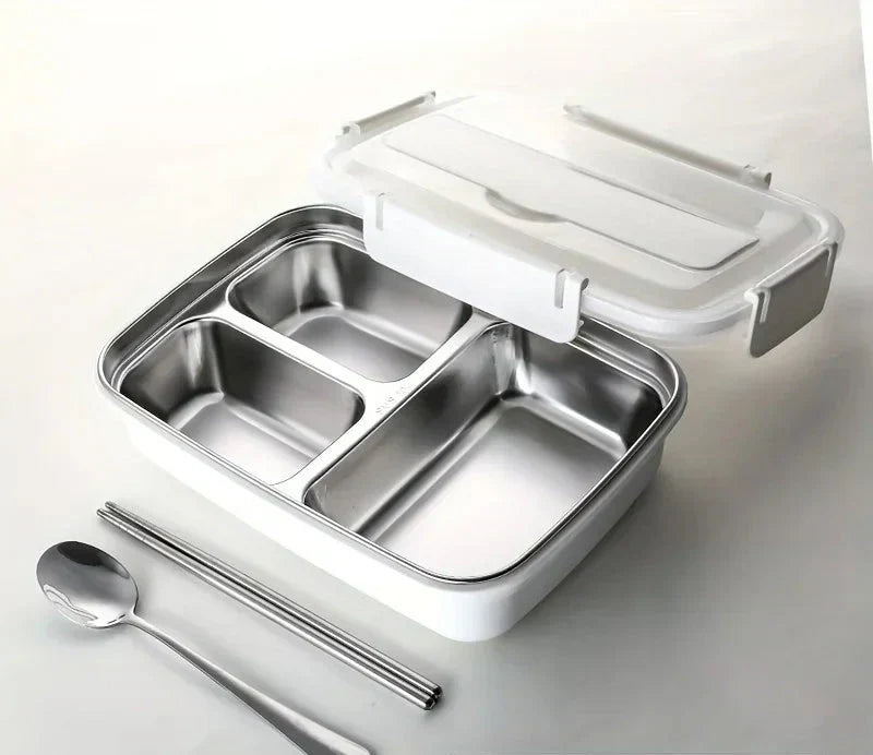 BentoBox – szczelny stalowy lunch box z trzema przegrodami